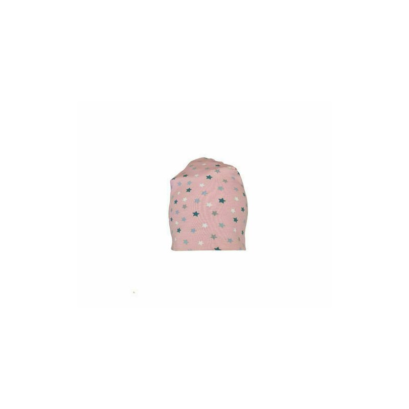Kidsdecor - caciula copii pink stars 6-18 luni, in strat dublu, din bumbac