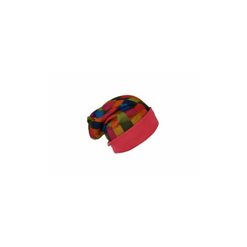 KidsDecor - Caciula copii Red Abstract 3-5 ani, cu bordura, in strat dublu, din bumbac