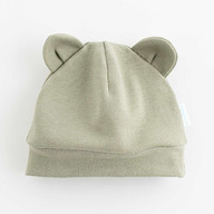 Caciulita nou nascut, Cu urechi, Marime 56, Din bumbac 100%, New Baby, Green