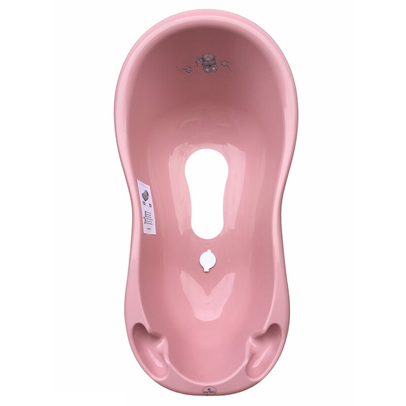 Lorelli - cadita bear 100 cm, cu dop, cu covor antiderapant, roz