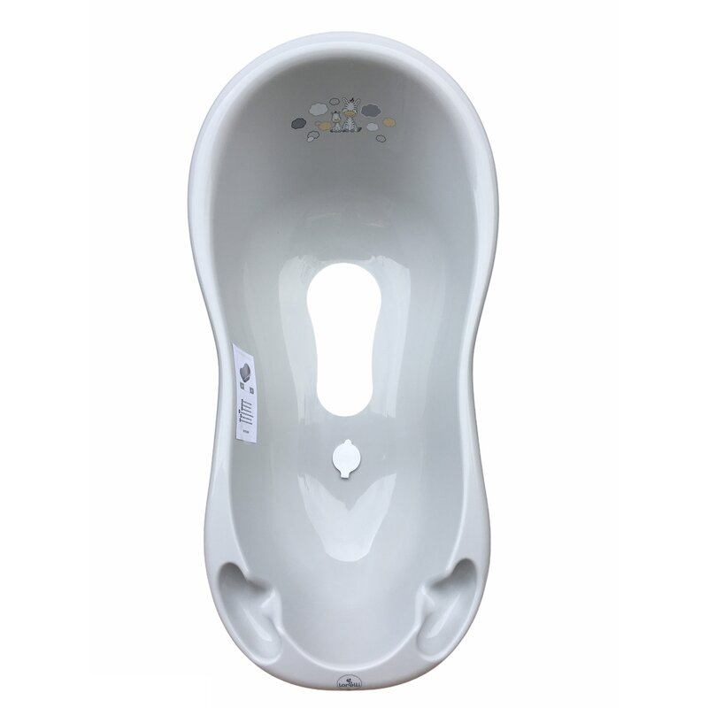 Lorelli - cadita zebra 100 cm, cu dop, cu covor antiderapant, gri