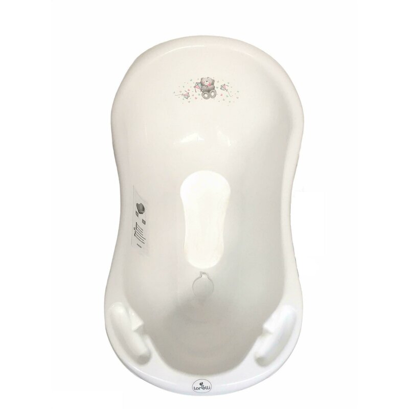 Lorelli - cadita , bear , cu dop, cu covor antiderapant, 84 cm, alb