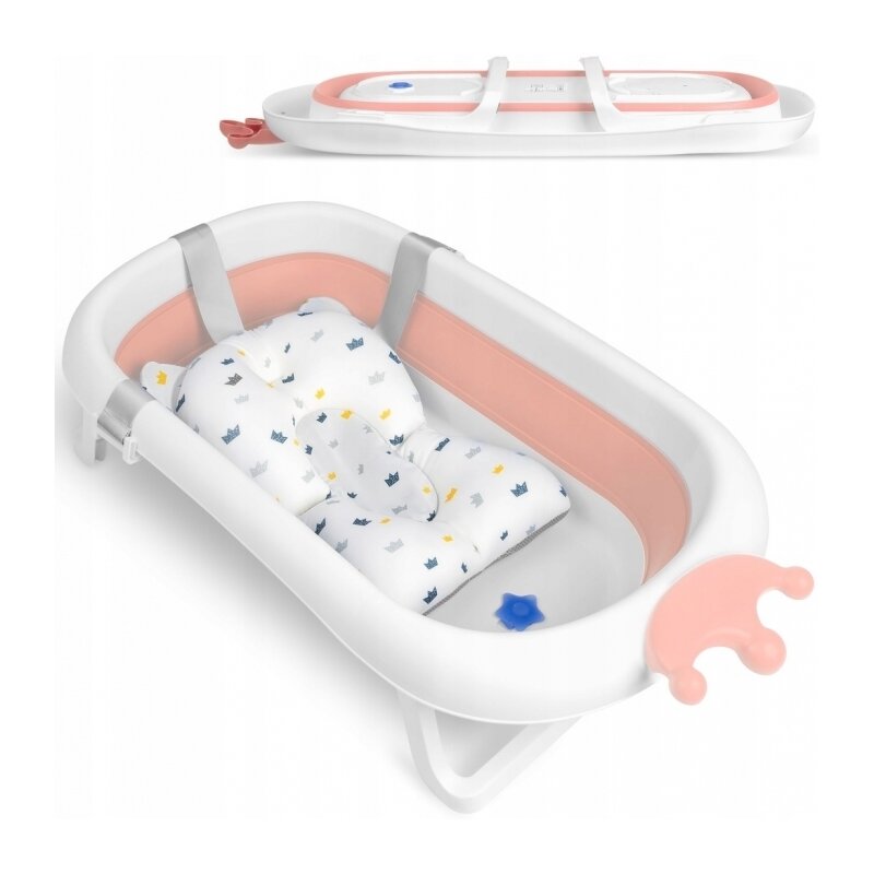 Ricokids - cadita de baie cu dop de scurgere si pernita inclusa rk-280 - roz