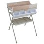 Cadita de baie cu suport, Bebe Stars, Coolness, Cu 2 pozitii anatomice, Cu masuta de infasat, Cu tavita si compartimente pentru sapun si burete, Cu dop Conform cu EN 112221-1,2, EN 71, 0-6 luni+, Mocha - 1