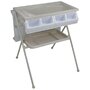 Cadita de baie cu suport, Bebe Stars, Coolness, Cu 2 pozitii anatomice, Cu masuta de infasat, Cu tavita si compartimente pentru sapun si burete, Cu dop Conform cu EN 112221-1,2, EN 71, 0-6 luni+, Mocha - 2