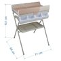 Cadita de baie cu suport, Bebe Stars, Coolness, Cu 2 pozitii anatomice, Cu masuta de infasat, Cu tavita si compartimente pentru sapun si burete, Cu dop Conform cu EN 112221-1,2, EN 71, 0-6 luni+, Mocha - 5