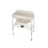 Cadita de baie cu suport, Jane, Flip, Cu 2 pozitii anatomice, Cu masuta de infasat, Cu tavita si compartimente pentru  accesorii, Conform cu standardele europene EN 17072:2018EN 12221:2008+A1:2013, Botanic