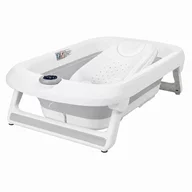Cadita de baie pliabila, Primabobo, LUX, Cu termometru electronic, Cu dop pentru scurgere, Antiderapanta, 80×52 cm, Gri