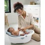 Cadita inteligenta, Skip Hop, 4 in 1, Cu insertii detasabile si suport de sezut, 0-2 ani, Cu dop termic si carlig de agatare, 72 x 49 x 31 cm, Alb/Albastru - 6