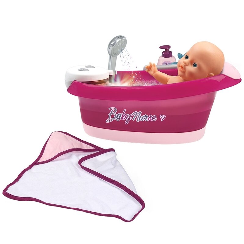Smoby - set de joaca cadita pentru papusa baby nurse baleno bath
