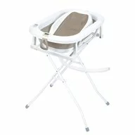 Cadita pliabila cu suport, Primabobo, Milo, Cu sezlong de baie, Cu termometru electronic, Cu dop de scurgere, Cu accesorii, Antiderapanta, Conform cu EN71, Maro