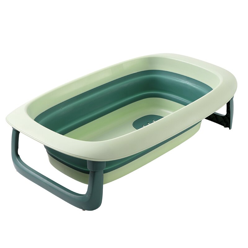 Little mom - cadita pliabila cu suprafata antiderapanta baby swim green