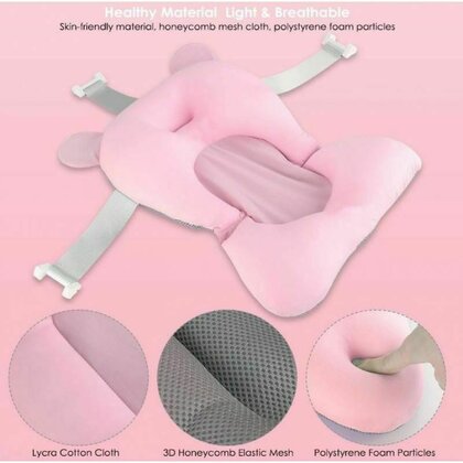 Primabobo - Cadita pliabila cu termometru si suport anatomic Genua Premium pink