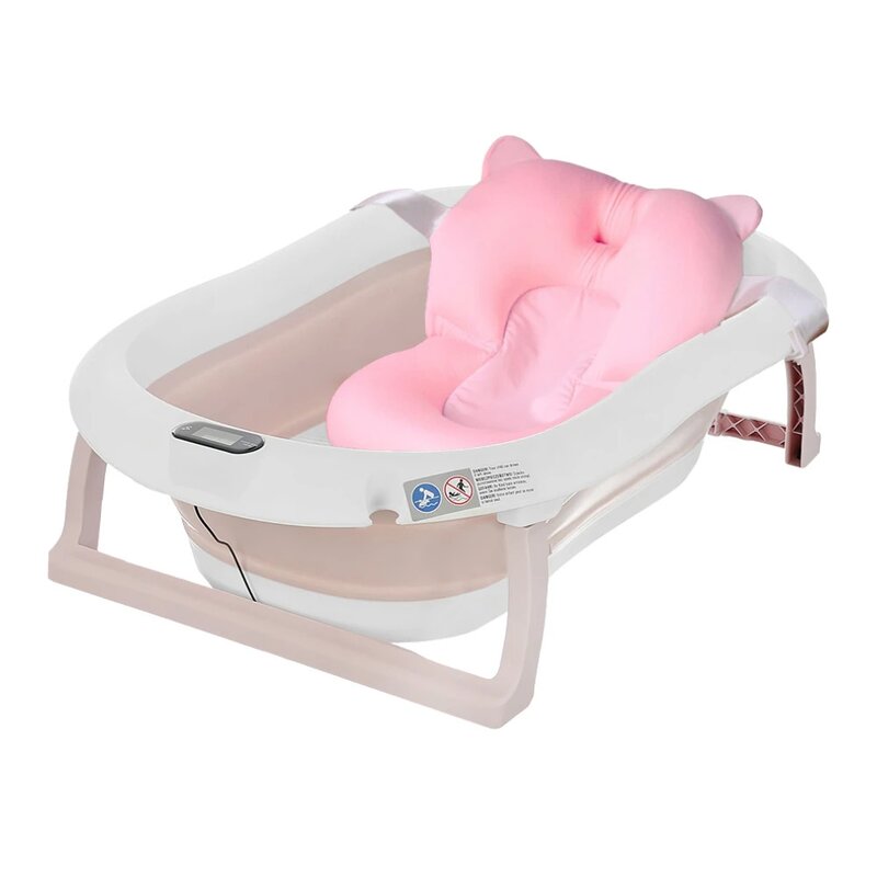 Cadita pliabila, Primabobo, Genua Premium, Cu termometru, dop si suport anatomic, Conform cu standardul european de securitate EN71, 80 x 50 x 22, Roz
