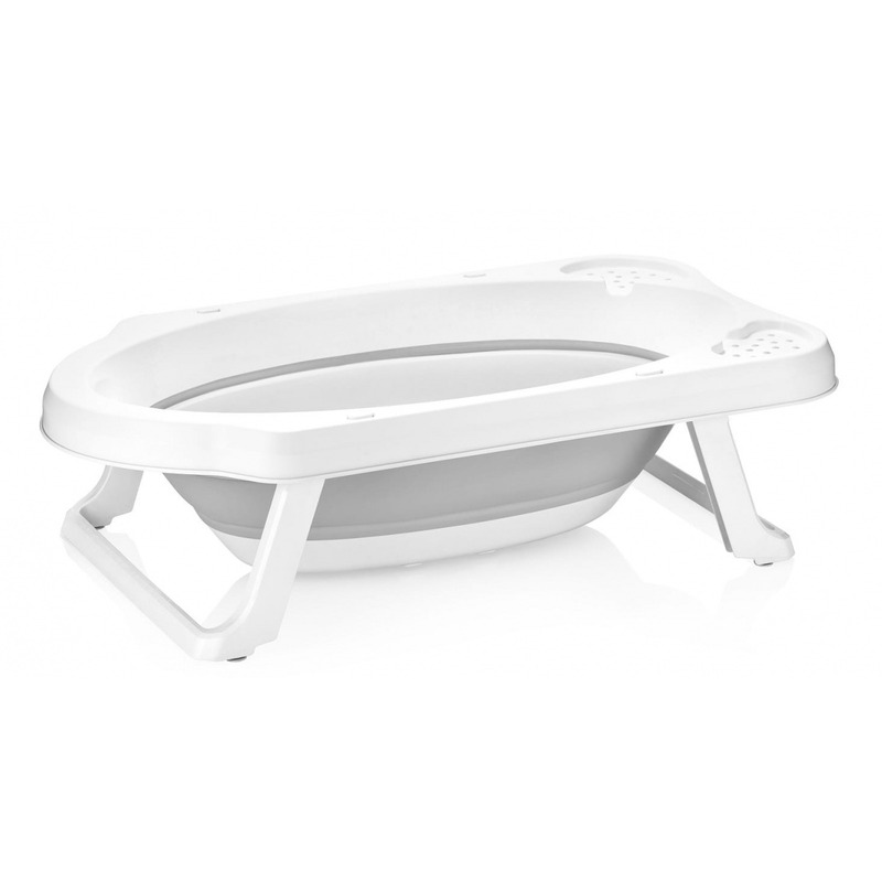Cadita pliabila pentru bebelusi cu dop de scurgere, maja, 82 x 48 x 23.5 cm, keeeper, nordic grey