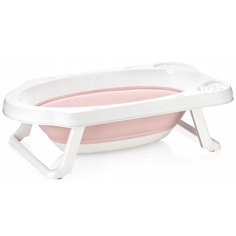Cadita pliabila pentru bebelusi cu dop de scurgere, maja, 82 x 48 x 23.5 cm, keeeper, nordic pink
