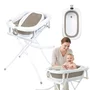 Cadita pliabila, Primabobo, Milo, Cu termometru, dop si suport anatomic, De la nastere, Pana la 25 kg, Conform cu standardul european de securitate EN71, 75 x 44 x 20 cm, Cappuccino - 3
