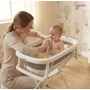 Cadita pliabila, Primabobo, Milo, Cu termometru, dop si suport anatomic, De la nastere, Pana la 25 kg, Conform cu standardul european de securitate EN71, 75 x 44 x 20 cm, Cappuccino - 4