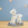 Calut balansoar, Baby Mix, Unicorn, Cu melodii si roti, Materiale moi si placute la atingere, 64x35x60 cm, 18 luni+, White - 2