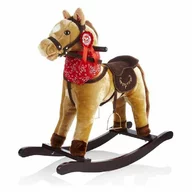 Calut balansoar din plus, Free2Play, Cu esarfa si manere, Cu sunete specifice si de galop, 74x30x64 cm, Brown