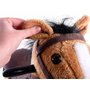 Calut balansoar, Jokomisiada, Cu platforma din lemn, Cu sunete de galop, Din plus moale, 70x73x28 cm, Alimentare pe baza de baterii, 3 ani+, Light Brown - 7