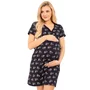 Camasa alaptat, Linda, Din bumbac, Cu capse pe mijloc, Masura S, Black - 1