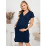 Camasa alaptat, Mona, Din bumbac, Cu capse pe mijloc, Masura S, Navy - 10