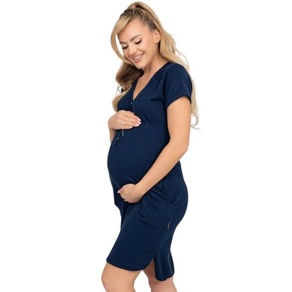 Camasa alaptat, Mona, Din bumbac, Cu capse pe mijloc, Masura XL, Navy