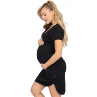 Camasa alaptat, Mona, Din bumbac, Cu capse pe mijloc, Masura XXL, Black