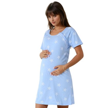 Camasa alaptat, Star, Din bumbac, Cu capse oblice, Masura XXL, Blue