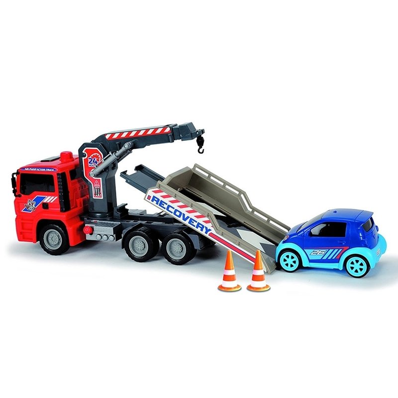 Dickie Toys - Camion de tractare Man Air Pump Crane Truck cu 1 masinuta