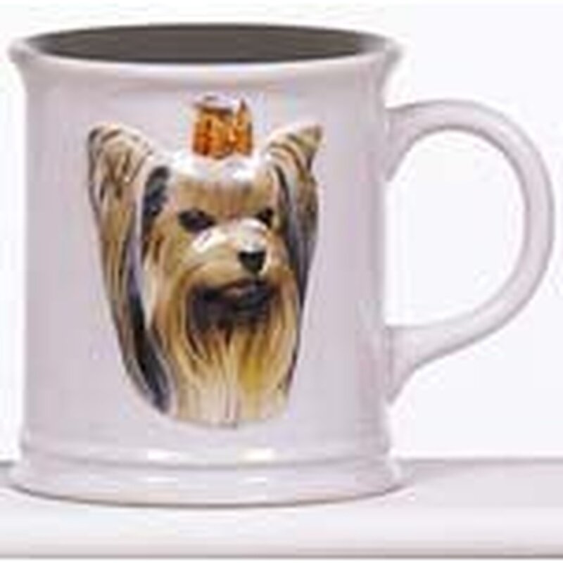 Cana cu catel Yorkie in relief