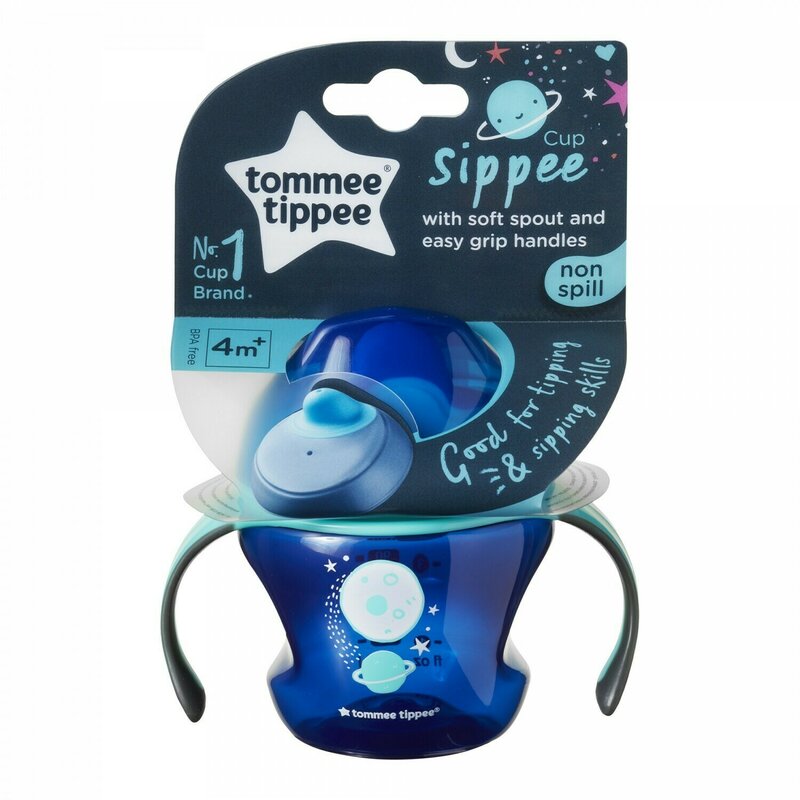 Tommee Tippee - Cana First Trainer Explora, 150 ml, Planeta albastra