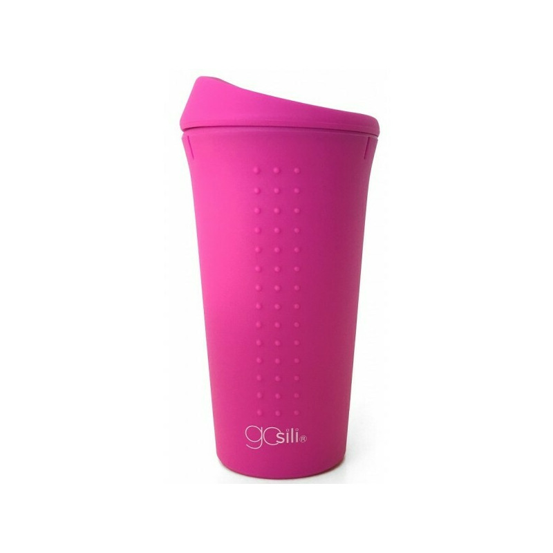 Cana multifunctionala din silicon cu capac - GoSili - Hot Pink