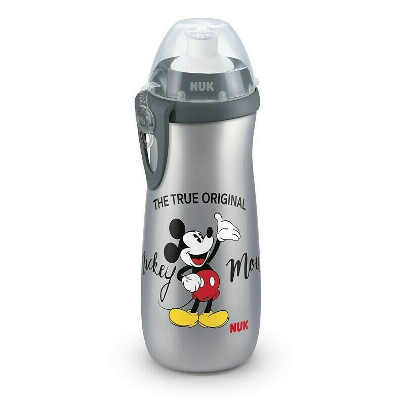 Nuk - nuk - cana sport mickey gri 450 ml + adaptor push-pull