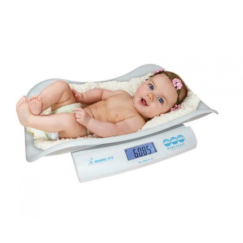 Momert - Cantar bebelusi si copii, Cu ecran LCD si platou detasabil, Pana la 20 kg, Alb