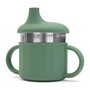 Canuta, New Baby, Cu manere si gura de scurgere care poate fi folosita de sine statatoare sau cu pai, 50% silicon, 50% otel inoxidabil, Fara BPA, 0 luni+, Green - 4
