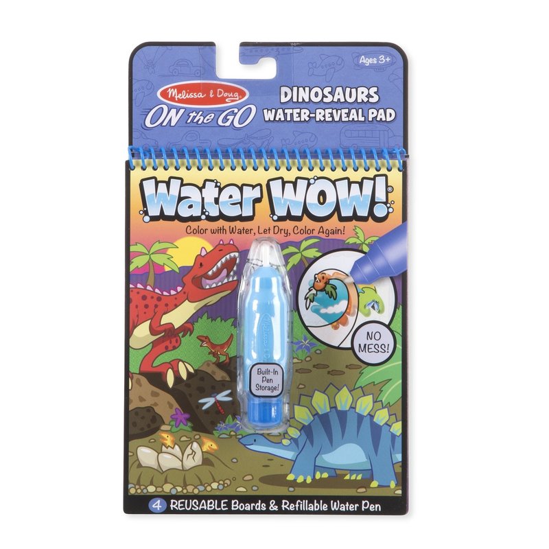 Melissa & doug - carnet de colorat apa magica dinozauri