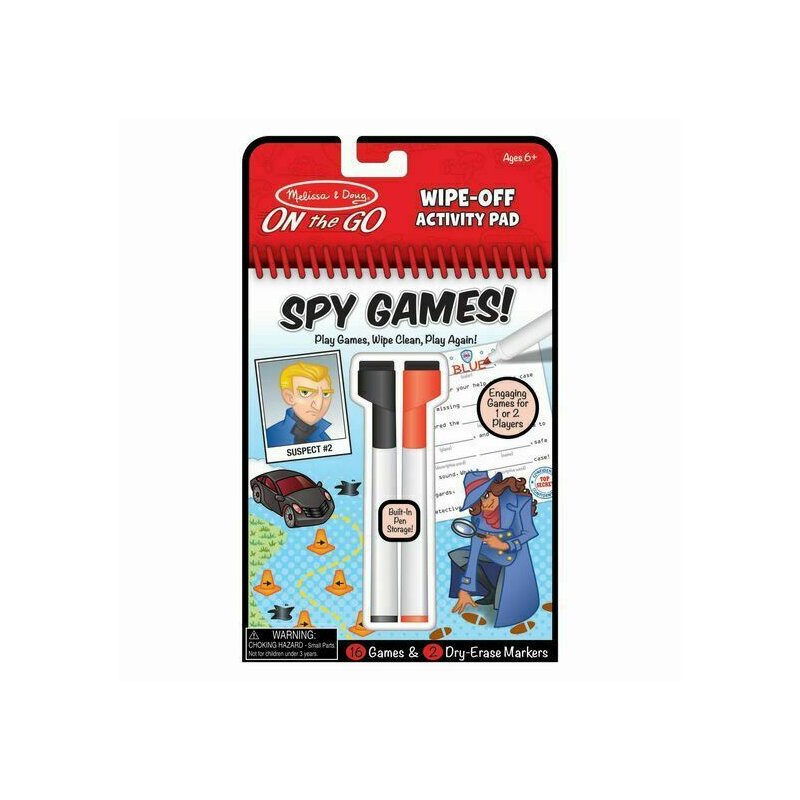 Melissa & doug - set pictura cu apa carnet reutilizabil cu activitati si jocuri spionaj
