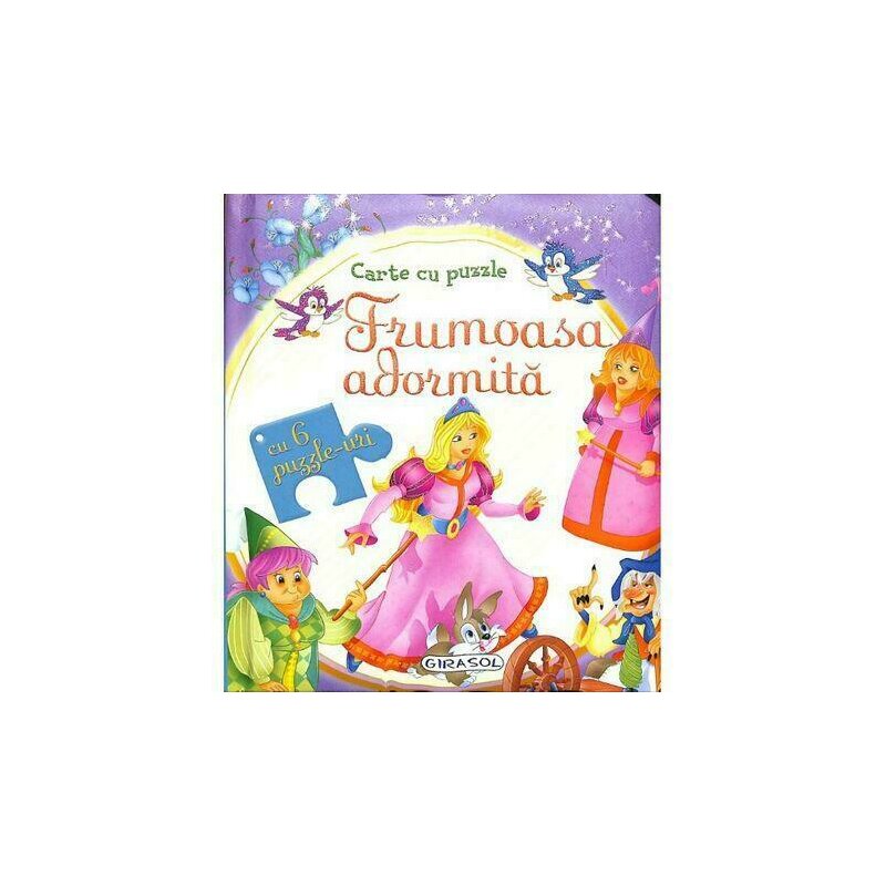 Puzzle personaje frumoasa adormita , puzzle copii , in carte, piese 36