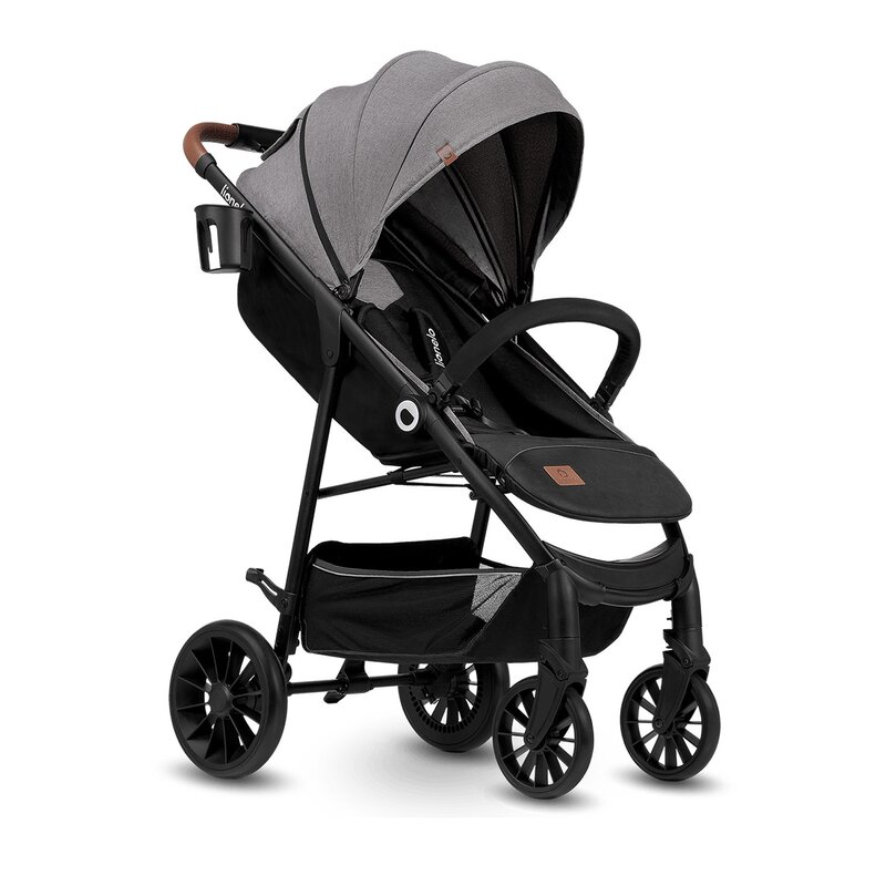 Lionelo - carucior sport zoey, de la nastere, cu accesorii, cadru din aluminiu, 0- 15 kg, conform cu standardul european de securitate en1888-1, gri