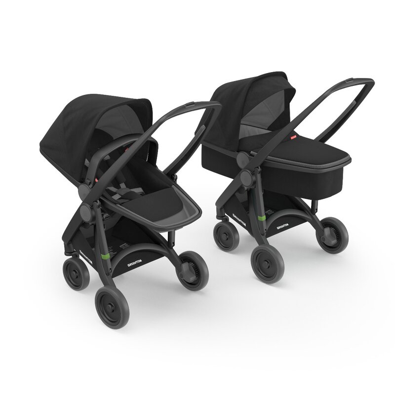 Greentom - carucior 2 in 1 100% ecologic, negru