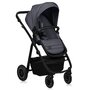 Carucior 2 in 1, Lionelo, Amber Plus, Cadru aluminiu, Cu landou intarit si salteluta moale, Reversibil, Maner ajustabil, Cu accesorii, Cu ventilatie panoramica 3D, Pana la 22 kg, EN1888-1, EN1888-2, EN1466, Gri inchis - 3
