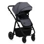 Carucior 2 in 1, Lionelo, Amber Plus, Cadru aluminiu, Cu landou intarit si salteluta moale, Reversibil, Maner ajustabil, Cu accesorii, Cu ventilatie panoramica 3D, Pana la 22 kg, EN1888-1, EN1888-2, EN1466, Gri inchis - 4