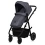Carucior 2 in 1, Lionelo, Amber Plus, Cadru aluminiu, Cu landou intarit si salteluta moale, Reversibil, Maner ajustabil, Cu accesorii, Cu ventilatie panoramica 3D, Pana la 22 kg, EN1888-1, EN1888-2, EN1466, Gri inchis - 6