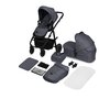 Carucior 2 in 1, Lionelo, Amber Plus, Cadru aluminiu, Cu landou intarit si salteluta moale, Reversibil, Maner ajustabil, Cu accesorii, Cu ventilatie panoramica 3D, Pana la 22 kg, EN1888-1, EN1888-2, EN1466, Gri inchis - 2