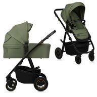 Carucior 2 in 1, Lionelo, Amber Plus, Cadru aluminiu, Cu landou intarit si salteluta moale, Reversibil, Maner ajustabil, Cu accesorii, Cu ventilatie panoramica 3D, Pana la 22 kg, EN1888-1, EN1888-2, EN1466, Verde