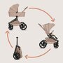 Carucior 2 in 1, Lionelo, Freya, Landou si salteluta ventilate, Pliabil, Reglare spatar-3 pozitii, Suport de picioare-4 pozitii,  Maner reglabil-3 pozitii, Adaptori inclusi compatibili cu Cybex, Maxi-Cosi, Kiddy, Avionaut, Sustine 22 kg, 0luni+, Bej - 5