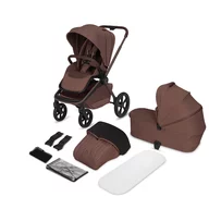 Carucior 2 in 1, Lionelo, Freya, Landou si salteluta ventilate, Pliabil, Reglare spatar-3 pozitii, Suport de picioare-4 pozitii,  Maner reglabil-3 pozitii, Adaptori inclusi compatibili cu Cybex, Maxi-Cosi, Kiddy, Avionaut, Sustine 22 kg, 0luni+, Maro