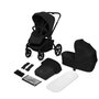 Carucior 2 in 1, Lionelo, Freya, Landou si salteluta ventilate, Pliabil, Reglare spatar-3 pozitii, Suport de picioare-4 pozitii,  Maner reglabil-3 pozitii, Adaptori inclusi compatibili cu Cybex, Maxi-Cosi, Kiddy, Avionaut, Sustine 22 kg, 0luni+, Negru